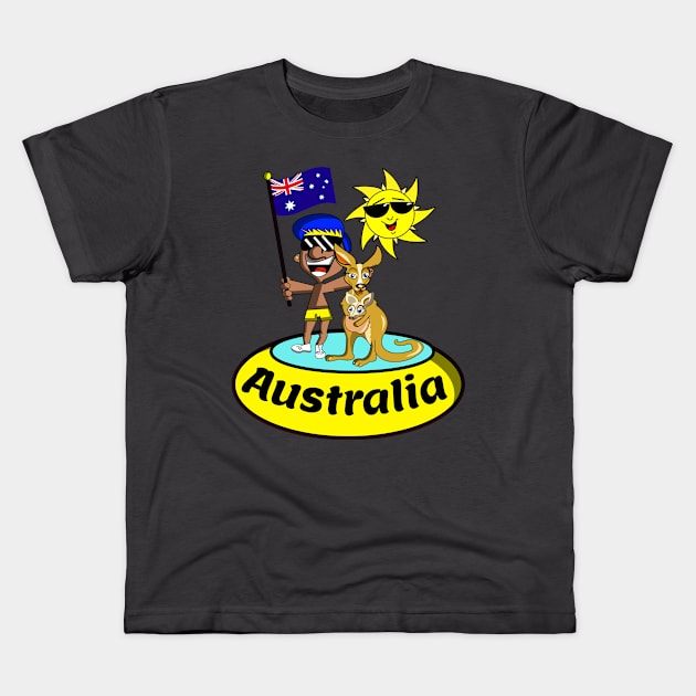 Love Australia Kids T-Shirt by BishBashBosh